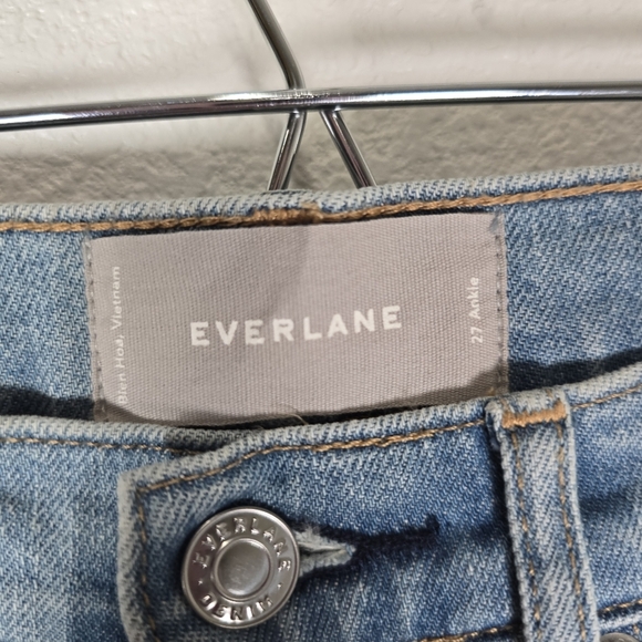 Everlane Women's‎ Size 27 Ankle High Waist Straight Leg Jeans Light Blue Wash - Picture 5 of 7